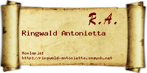 Ringwald Antonietta névjegykártya